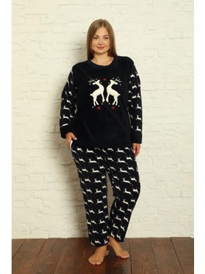 Nisanca Büyük Kadın Polar Peluş Pijama Takımı