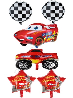 Rönesans Parti Jeep ve Araba Yarış Temalı Yıldızlı Folyo Balon Seti