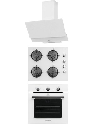İtimat Beyaz Büyü Ankastre Set Gazlı Ocak ve Turbo Fırın A+ Enerji Sınıfı 60 cm Modern Tasarım