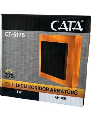 Cata 3W Ledli Koridor Armatürü (Amber)