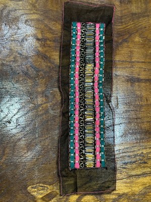 Gönülden Tasarım 24X5 cm Boncuk Nakış Işleme Yaka Aplike Dikiş Hobi Aksesuarı