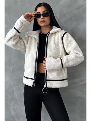 Sisa Moda Fermuarlı Peluş Kadın Mont
