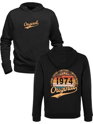 Alfa Tshirt Vintage Living Legend 1974 Siyah Ön Arka Baskılı Sweatshirt