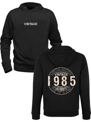 Alfa Tshirt Vintage One Of A Kind 1985 Siyah Ön Arka Baskılı Sweatshirt