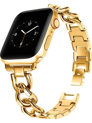Gregoss Apple Watch 38 40 41 mm Seri 10-42mm Seri  9/8/se/7/6/5/4/3/2/1 Paslanmaz Çelik Metal Kordon
