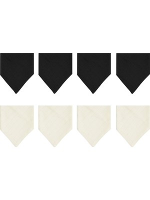 3Baby Pamuklu Çift Katlı İki Çıtçıtlı Müslin Bebek Fular & Salya Önlük 8 Adet