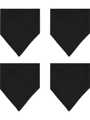 3Baby 4 Adet Siyah Pamuklu Çift Katlı Iki Çıtçıtlı Müslin Bebek Fular & Salya Önlük