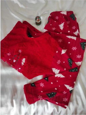 Dante Trend Kırmızı Christmas Noel Polar Pijama Takımı