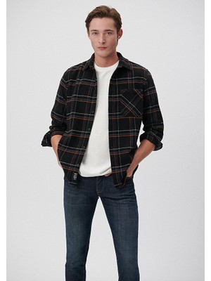 Mavi Erkek Kareli Siyah Gömlek 0210993-86277