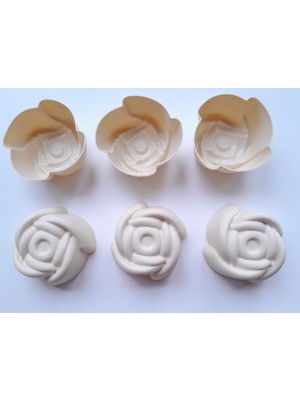 Pink Rose Bybirgül Pink Rose Krem 12LI Silikon Mini Gül Kek Kalıbı ,muffin Kalıbı ,cupcake Kalıbı 12 Adet
