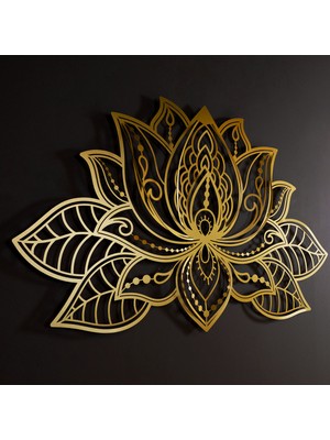 3D Lotus Mandala Metal Duvar Tablosu - Duvar Dekorasyonu - Salon Tabloları - APT524