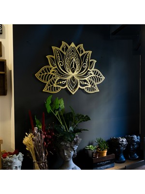 3D Lotus Mandala Metal Duvar Tablosu - Duvar Dekorasyonu - Salon Tabloları - APT524