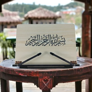 İsfahan TA Kitap Okuma Standı Masaüstü Ahşap Kuran Rahlesi Tablet Tutucu