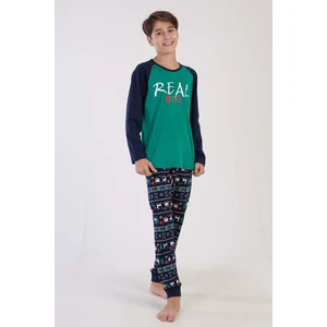 Pamuklu Erkek Çocuk Uzun Kol Pijama Takım(9-10/15-16)
