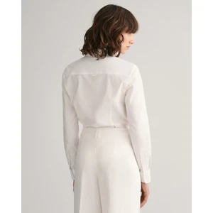 Kadın Beyaz Slim Fit Klasik Yaka Logolu Oxford Gömlek 4300141.110