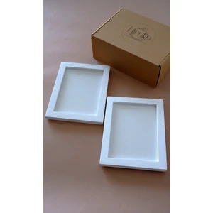 Hiruko Tasarım Atölyesi Ahşap Çerçeve 13 x 18 cm 2'li Set Siyah & Beyaz & Ahşap Renkli Premium Cerceve