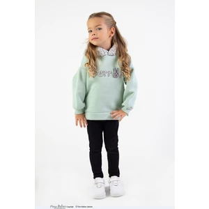 Harika Kids Kız Çocuk Kumaş Orta Kalınlıkta Caretta Nakış Örme Basic Taytlı Alt Üst Takımı