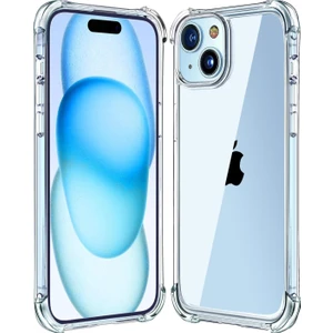 Case World Caseworld Apple iPhone 15 Plus Kapak Kamera Bölümü Açık Airbag Antishock Köşe Korumalı Şeffaf Silikon Kılıf