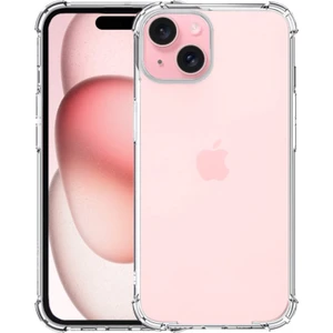 Kzy Apple iPhone 15 Kapak Kamera Bölümü Açık Antişok Airbag Köşe Korumalı Silikon Şeffaf Kılıf