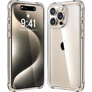 Caseart Apple iPhone 15 Pro Max Kapak Kamera Bölümü Açık Airbag Antishock Köşe Korumalı Şeffaf Silikon Kılıf