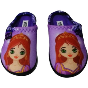 Kız Çocuk Mor Prenses Figürlü Ev Içi Terlik