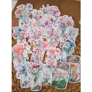 Selis Craft Çiçekli Vazo Sticker Seti 01 Ajanda Planlayıcı Bullet Journal Scrapbooking Için Uygundur