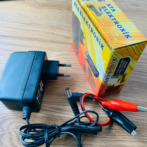 Ata Elektronik 6 VOLT Aküler İÇİN şarj cihazı ADAPTÖR  6V Akü Şarz Aleti Adaptörü + Extra Maşalı Kablo + YERLİ + VOLTAJ KESİCİLİ + 1 AMPER