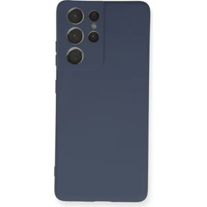 Samsung Galaxy S21 Ultra Uyumlu Içi Kadife Yumuşak Dokulu Silikon Kılıf Kapak - Gri