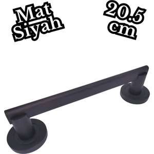 Rozetli Mat Siyah Çekme Kol 20 cm Sürgü Çekme Kapı Kolu