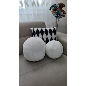 2' Li Top Kırlent / Yastık Büyük Ekru / Küçük Ekru ( 42CM / 25CM)