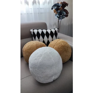 3'lü Top Kırlent / Yastık 2 Büyük Hardal - 1 Büyük Ekru ( 40CM / 40CM)