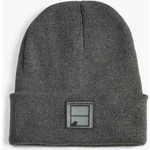 Örgü Bere Katlamalı Etiket Işlemeli