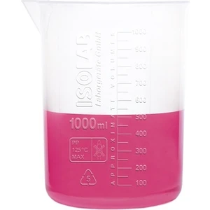 ISOLAB Beher - P.P - Kısa Form - Kabartma Skala - 25 ml