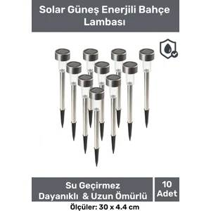 Kablosuz Su Geçirmez Dayanıklı Solar Güneş Enerjili Bahçe Lambası Plastik Saplama 30CM 10 Adet Set