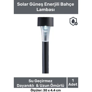 Kablosuz Su Geçirmez Dayanıklı Şık Solar Güneş Enerjili Bahçe Lambası Plastik Saplama 30CM 1 Adet