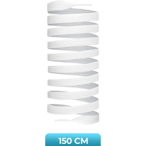 150 cm Yassı Spor Ayakkabı Bağcık , Orijinal Sneakers Bağcığı 1 Çift / Beyaz