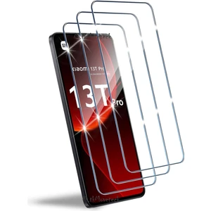 M.TK Moveteck Xiaomi Mi 13T Pro Uyumlu Tam Kaplar Ekran Koruyucu 9h Temperli Cam Şeffaf Passifik Ekran Camı