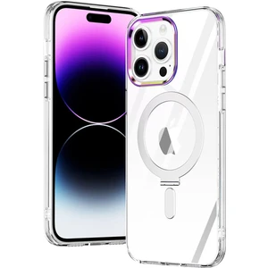 M.TK Moveteck Apple Iphone 15 Pro Max Kılıf Açılır Kapanır Ayarlanabilir Metal Magsafe Açılır Kapanır Standı Push Manyetik Renkli Kenarlı