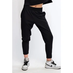 Siyah Kadın Havuç Paça Eşofman Altı Carrot Fit Pantolon - Bunny