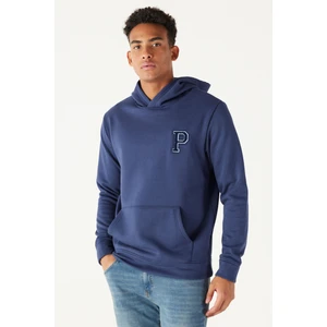 Altınyıldız Classics Erkek Indigo Standart Fit Normal Kesim Içi Polarlı Içi Polarlı Kapüşonlu Sweatshirt