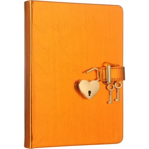 Victoria's Journals Hush Hush Kilitli Defter 13x18 Cm Metalik Turuncu