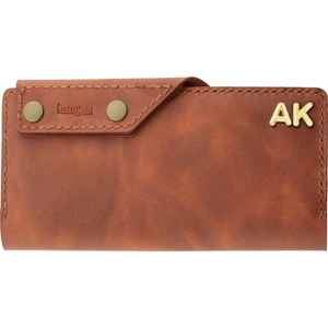 İstanbul Twingold Kişiye Özel Unisex Çıtçıtlı Uzun Deri Cüzdan
