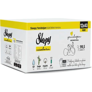 Natural Yenidoğan Islak Pamuklu Bambu Havlu 12X40