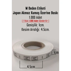 M Beden Etiketi / Tırnak Etiketi ( 1 Rulo x 1000 Adet )