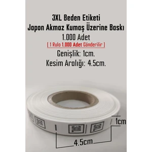 Netsan Etiket 3xl Beden Etiketi / Tırnak Etiketi ( 1 Rulo x 1000 Adet )