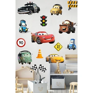 Arabalar ve Trafik Işaretleri Çocuk Bebek Odası Sticker Seti - Eğlenceli Çocuk Odası Stickerları