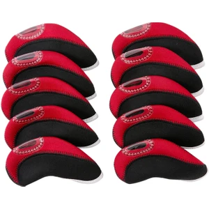 10 Adet Neopren Golf Demir Headcovers Seti Golf Kulübü Golf Sopası Kılıfı Koruyucu Kırmızı (Yurt Dışından)