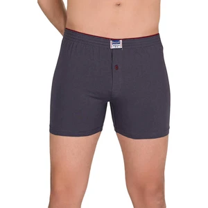 Pamuklu Havlu Bel Düğmeli Füme Erkek Boxer 6'lı Paket