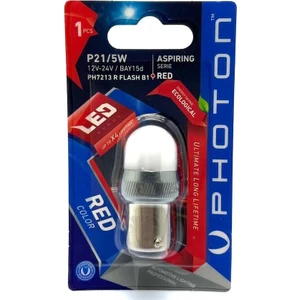 P21/5W 12-24V Kırmızı Flash (Tekli Blıster) PH7213 R Flash B1