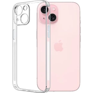 Fitcase Apple iPhone 15 Plus Kamera Korumalı Silikon Şeffaf Arka Kılıf